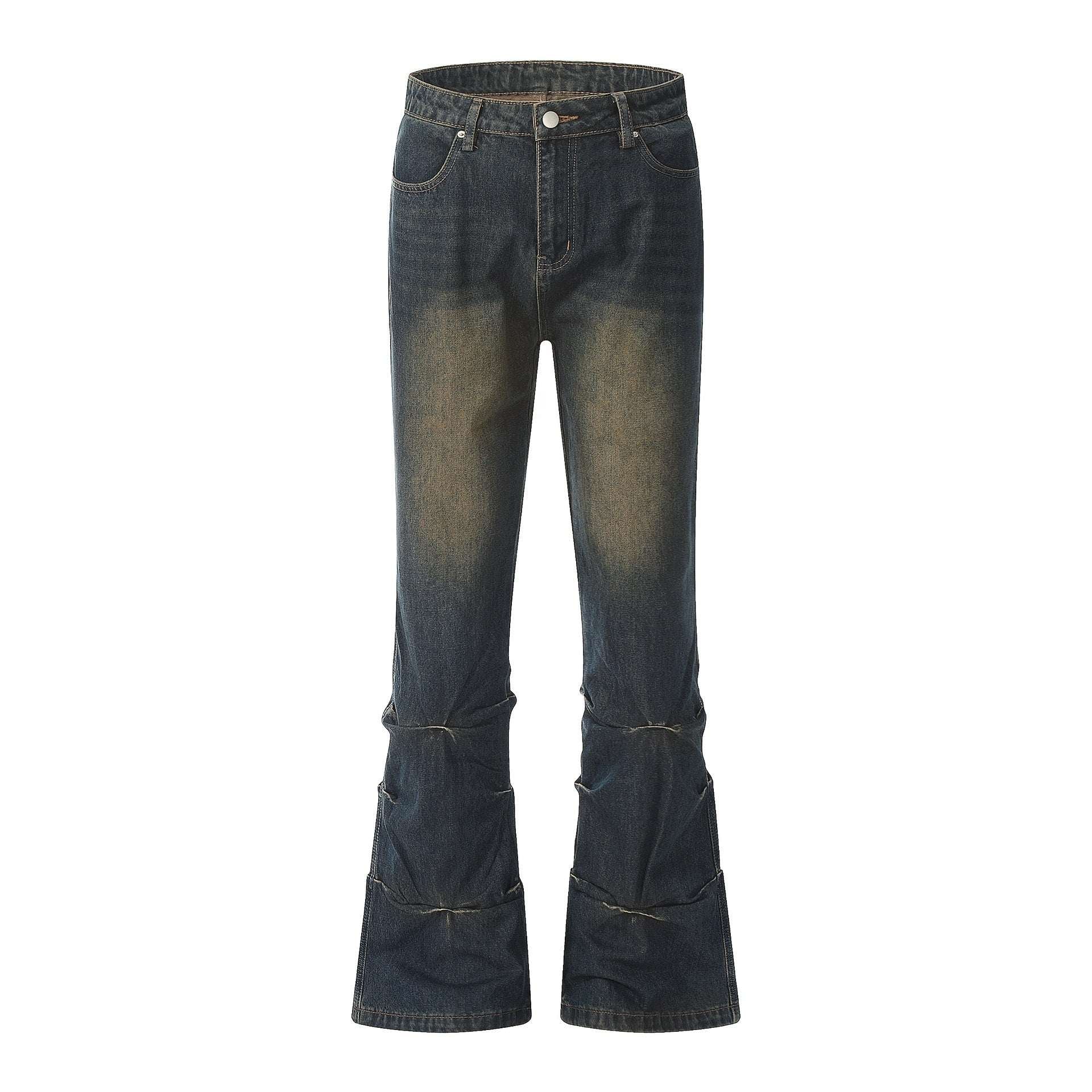 Women's Vintage Crumpled Bootcut Jeans | Blue | S–M