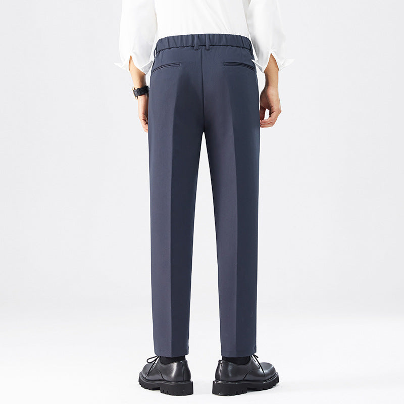 Men's Korean-Style Button-Waist Straight-Leg Trousers | 4 Colours | W28–W38