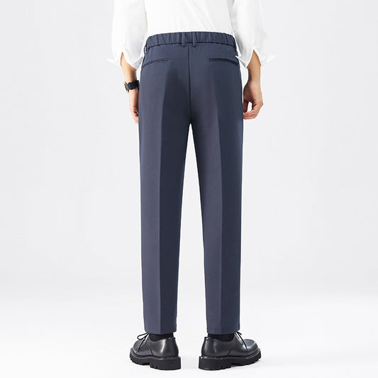 Men's Korean-Style Button-Waist Straight-Leg Trousers | 4 Colours | W28–W38