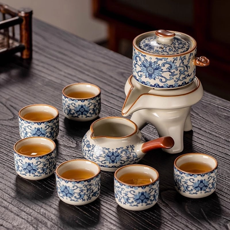 Blue & White Ru Ware Automatic Tea Set