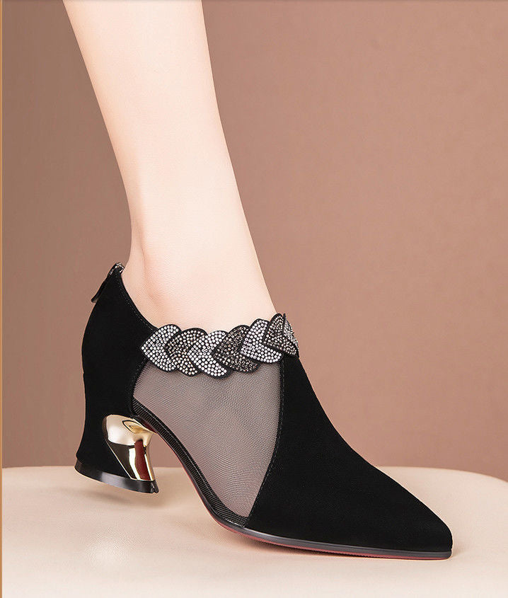 Hollow Mesh Pointed Toe Shoes Women
