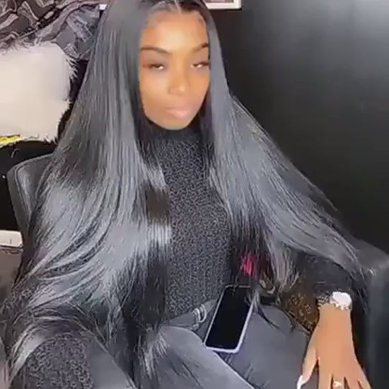 A lady wearing human hair